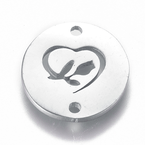 PandaHall 304 Stainless Steel Links connectors, Flat Round with Rose and Heart, for Valentine's day, Stainless Steel Color, 12x1mm, Hole...
PandaHall 304 Stainless Steel Links connectors, Flat Round with Rose and Heart, for Valentine's day, Stainless Steel Color, 12x1mm, Hole...
