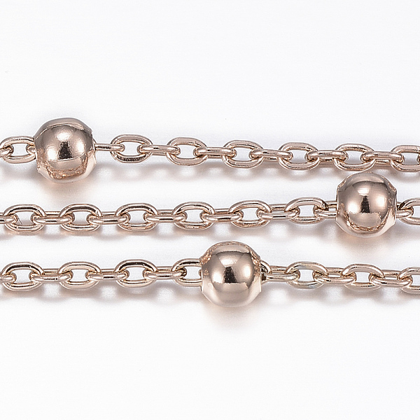 PandaHall Ion Plating(IP) 304 Stainless Steel Cable Chains, Satellite Chains, with Steel Round Beads, Soldered, with Spool, Flat Oval, Rose...
PandaHall Ion Plating(IP) 304 Stainless Steel Cable Chains, Satellite Chains, with Steel Round Beads, Soldered, with Spool, Flat Oval, Rose...