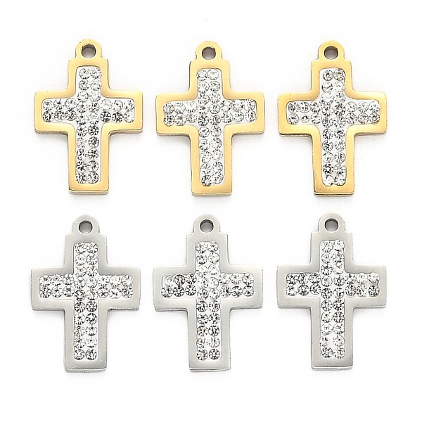 PandaHall 201 Stainless Steel Pendants, with Polymer Clay Crystal Rhinestone, for Religion, Cross, Mixed Color, 19x13x2~3mm, Hole: 1.6mm..., Clear
PandaHall 201 Stainless Steel Pendants, with Polymer Clay Crystal Rhinestone, for Religion, Cross, Mixed Color, 19x13x2~3mm, Hole: 1.6mm..., Clear