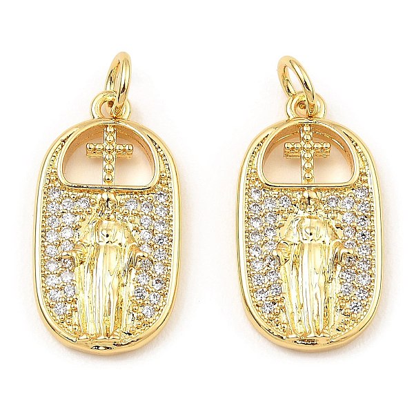 PandaHall Rack Plating Brass Micro Pave Clear Cubic Zirconia Pendants, Oval with Saint, Real 16K Gold Plated, 20.5x11x3mm Brass+Cubic...
PandaHall Rack Plating Brass Micro Pave Clear Cubic Zirconia Pendants, Oval with Saint, Real 16K Gold Plated, 20.5x11x3mm Brass+Cubic...