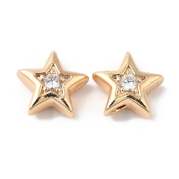 PandaHall Brass with Cubic Zirconia Beads Beads, Real 18K Gold Plated, Star, Clear, 7.5x8x3mm, Hole: 1mm Brass+Cubic Zirconia Star Clear
PandaHall Brass with Cubic Zirconia Beads Beads, Real 18K Gold Plated, Star, Clear, 7.5x8x3mm, Hole: 1mm Brass+Cubic Zirconia Star Clear