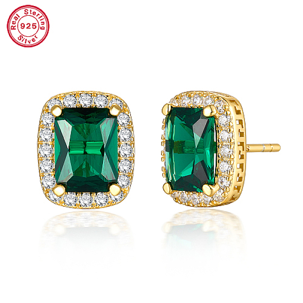 PandaHall Cubic Zirconia Rectangle Stud Earrings, Real 18K Gold Plated 925 Sterling Silver Earrings, Green, 11x9mm Sterling Silver Rectangle...
PandaHall Cubic Zirconia Rectangle Stud Earrings, Real 18K Gold Plated 925 Sterling Silver Earrings, Green, 11x9mm Sterling Silver Rectangle...