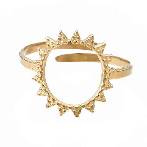 PandaHall 304 Stainless Steel Sun Open Cuff Ring, Hollow Chunky Ring for Women, Golden, US Size 7 1/4(17.5mm) 304 Stainless Steel
PandaHall 304 Stainless Steel Sun Open Cuff Ring, Hollow Chunky Ring for Women, Golden, US Size 7 1/4(17.5mm) 304 Stainless Steel