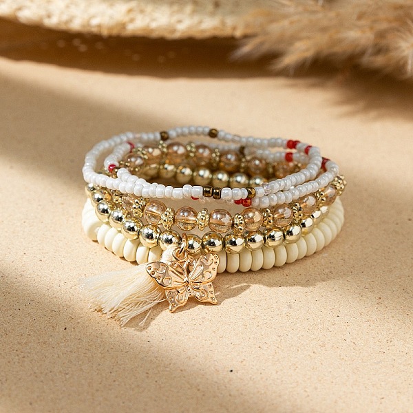 PandaHall Bohemian Vacation Style Glass Beaded Stackable Stretch Bracelets Set for Women Glass
PandaHall Bohemian Vacation Style Glass Beaded Stackable Stretch Bracelets Set for Women Glass