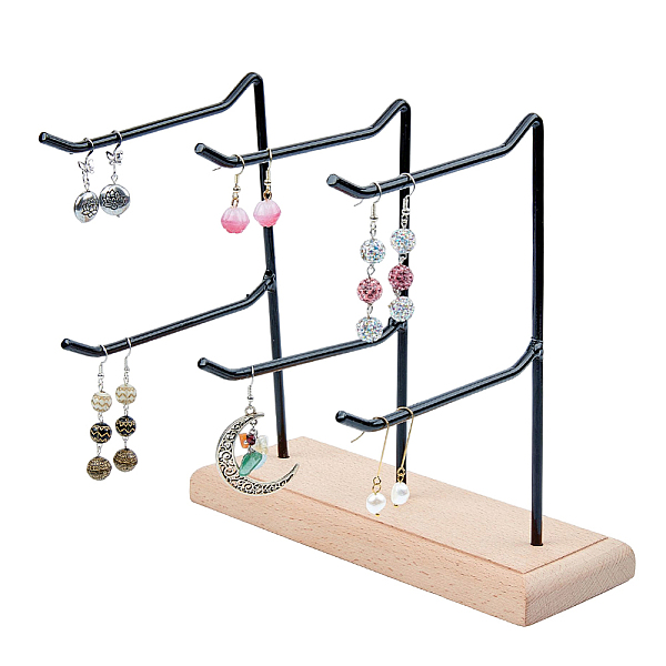 PandaHall 2-Tier 3-Row Wood Jewelry Display Stands, with Electrophoresis Black Tone Iron Findings, for Earrings, Bracelet, Keychain..., Orange
PandaHall 2-Tier 3-Row Wood Jewelry Display Stands, with Electrophoresis Black Tone Iron Findings, for Earrings, Bracelet, Keychain..., Orange