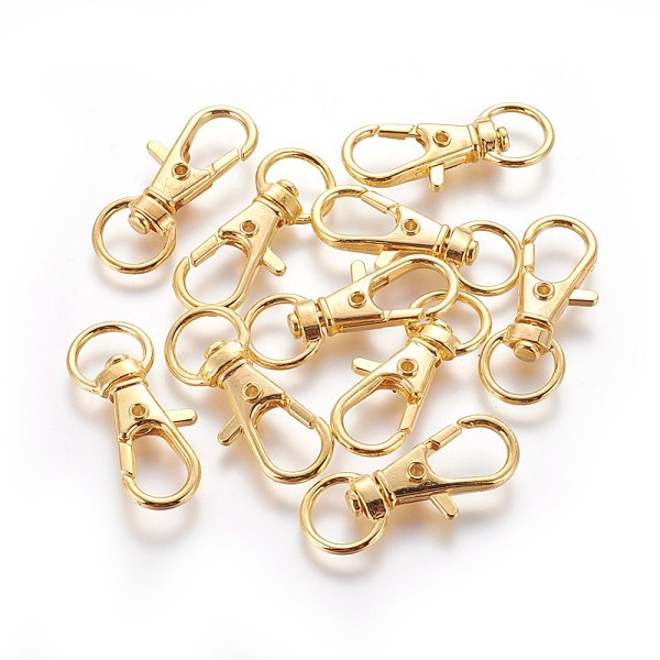 PandaHall Alloy Swivel Lobster Claw Clasps, Swivel Snap Hook, Jewellery Making Supplies, Golden, 30.5x11x6mm, Hole: 5x9mm Alloy
PandaHall Alloy Swivel Lobster Claw Clasps, Swivel Snap Hook, Jewellery Making Supplies, Golden, 30.5x11x6mm, Hole: 5x9mm Alloy