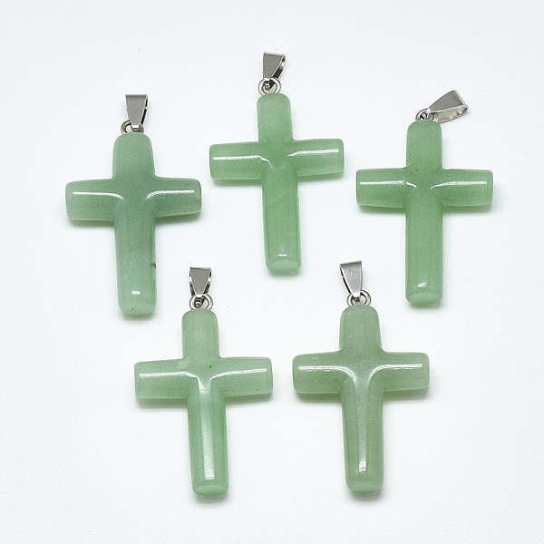 PandaHall Natural Green Aventurine Pendants, with Stainless Steel Snap On Bails, Cross, Stainless Steel Color, 44~46x28x8mm, Hole...
PandaHall Natural Green Aventurine Pendants, with Stainless Steel Snap On Bails, Cross, Stainless Steel Color, 44~46x28x8mm, Hole...
