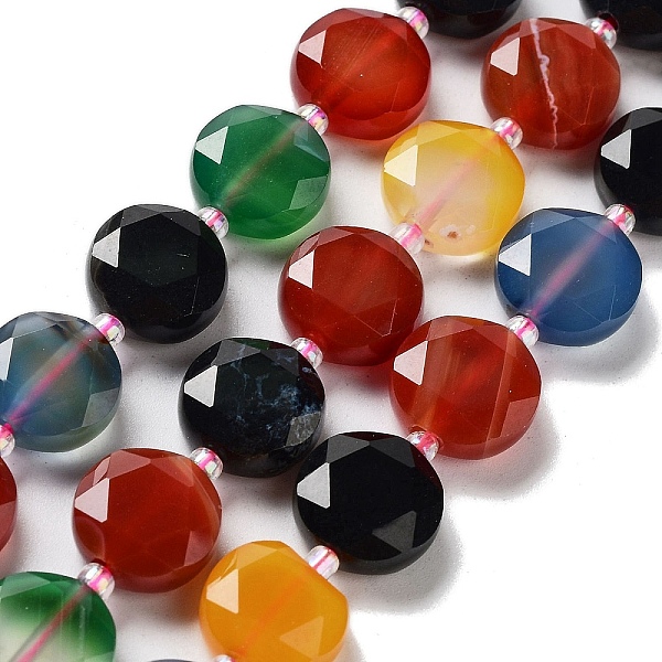 PandaHall Natural Agate Beads Strands, with Seed Beads, Faceted Hexagonal Cut, Flat Round, Dyed & Heated, Mixed Color, 12~12.5x5~6mm, Hole..., Multicolor
PandaHall Natural Agate Beads Strands, with Seed Beads, Faceted Hexagonal Cut, Flat Round, Dyed & Heated, Mixed Color, 12~12.5x5~6mm, Hole..., Multicolor