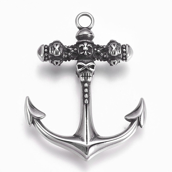 PandaHall 304 Stainless Steel Pendants, Anchor, Antique Silver, 48x37x9mm, Hole: 4mm 304 Stainless Steel Anchor & Helm
PandaHall 304 Stainless Steel Pendants, Anchor, Antique Silver, 48x37x9mm, Hole: 4mm 304 Stainless Steel Anchor & Helm
