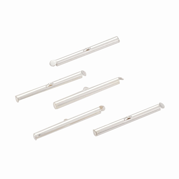 PandaHall Brass Slide On End Clasp Tubes, Slider End Caps, Silver Color Plated, 39.5x4mm, Hole: 1mm, Inner Diameter: 2mm Brass
PandaHall Brass Slide On End Clasp Tubes, Slider End Caps, Silver Color Plated, 39.5x4mm, Hole: 1mm, Inner Diameter: 2mm Brass
