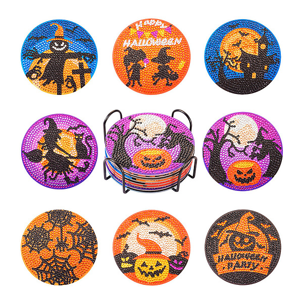 PandaHall Halloween DIY Diamond Painting Cup Mat Kits, with Cork, Coster Holder, Resin Rhinestones, Diamond Sticky Pen, Tray Plate and Glue..., Multicolor
PandaHall Halloween DIY Diamond Painting Cup Mat Kits, with Cork, Coster Holder, Resin Rhinestones, Diamond Sticky Pen, Tray Plate and Glue..., Multicolor