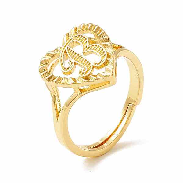 PandaHall Real 18K Gold Plated Brass Alphabet Adjustable Rings, Heart with Initial Promise Ring for Women, Cadmium Free & Lead Free...
PandaHall Real 18K Gold Plated Brass Alphabet Adjustable Rings, Heart with Initial Promise Ring for Women, Cadmium Free & Lead Free...