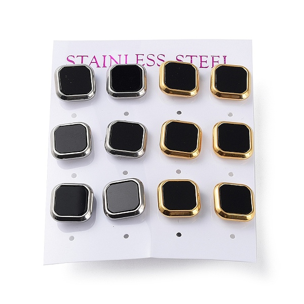 PandaHall 6 Pair 2 Color Square Acrylic Stud Earrings, Golden & Stainless Steel Color 304 Stainless Steel Earrings, Black, 12x12mm, 3...
PandaHall 6 Pair 2 Color Square Acrylic Stud Earrings, Golden & Stainless Steel Color 304 Stainless Steel Earrings, Black, 12x12mm, 3...