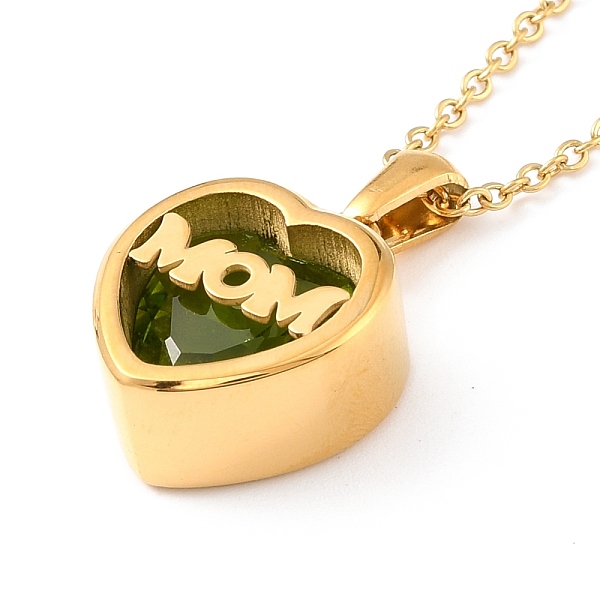 PandaHall Mom Necklace for Birthday Mother's Day Gift, Heart Cubic Zirconia Pendant Necklace, 304 Stainless Steel Necklace, Golden, Olive..., Green
PandaHall Mom Necklace for Birthday Mother's Day Gift, Heart Cubic Zirconia Pendant Necklace, 304 Stainless Steel Necklace, Golden, Olive..., Green