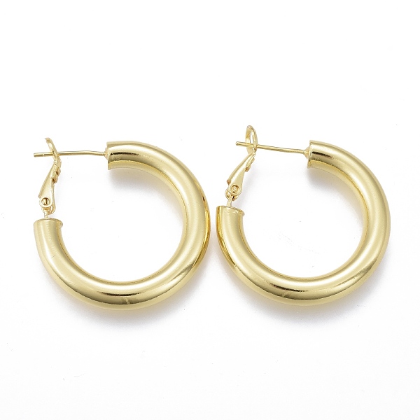 PandaHall Brass Hoop Earrings, Long-Lasting Plated, Ring, Real 18K Gold Plated, 29.5~30x5mm, Pin: 0.8mm Brass Ring
PandaHall Brass Hoop Earrings, Long-Lasting Plated, Ring, Real 18K Gold Plated, 29.5~30x5mm, Pin: 0.8mm Brass Ring