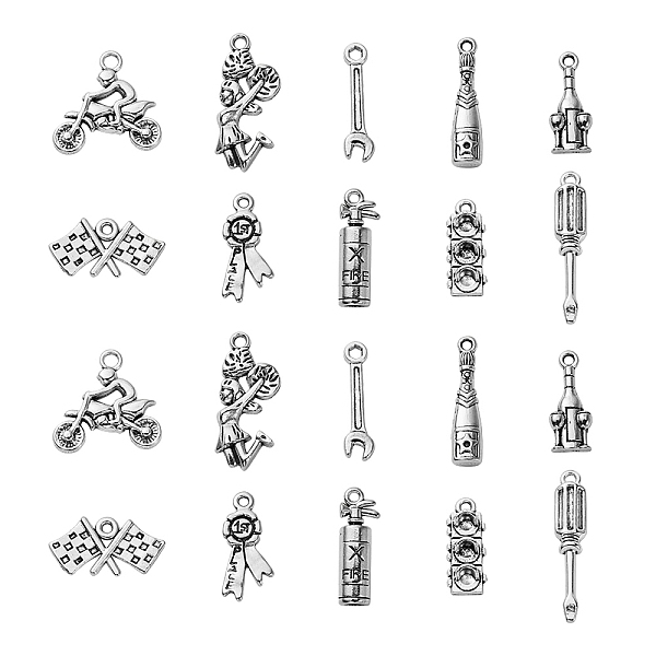 PandaHall 100Pcs 10 Styles Tibetan Style Racer Theme Alloy Pendants, Lead Free and Cadmium Free, Mixed Shapes, Antique Silver...
PandaHall 100Pcs 10 Styles Tibetan Style Racer Theme Alloy Pendants, Lead Free and Cadmium Free, Mixed Shapes, Antique Silver...