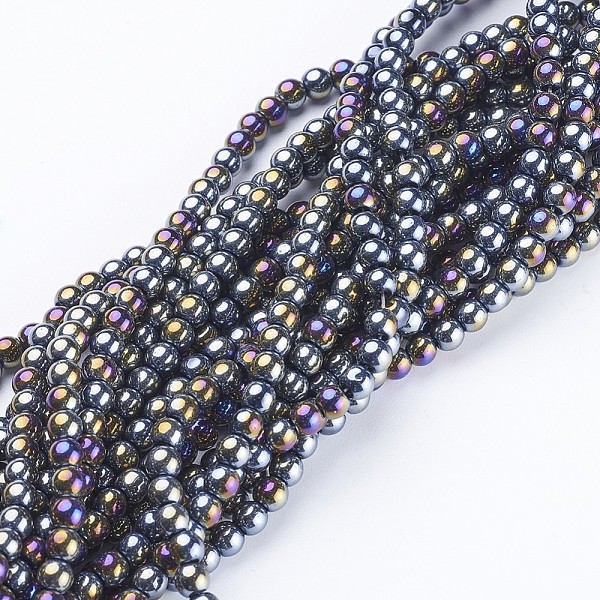 PandaHall Glass Beads Strands, Round, Black, AB Color Plated, The beads about 4mm in diameter, hole: 1mm, about 80pcs/strand, about 13...
PandaHall Glass Beads Strands, Round, Black, AB Color Plated, The beads about 4mm in diameter, hole: 1mm, about 80pcs/strand, about 13...