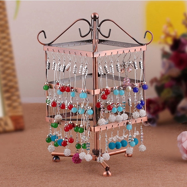 PandaHall Iron Rotating 3-Tier Earring Display Stand, for Hanging Dangle Earring, 96 Holes, Red Copper, 120x120x240mm Iron
PandaHall Iron Rotating 3-Tier Earring Display Stand, for Hanging Dangle Earring, 96 Holes, Red Copper, 120x120x240mm Iron