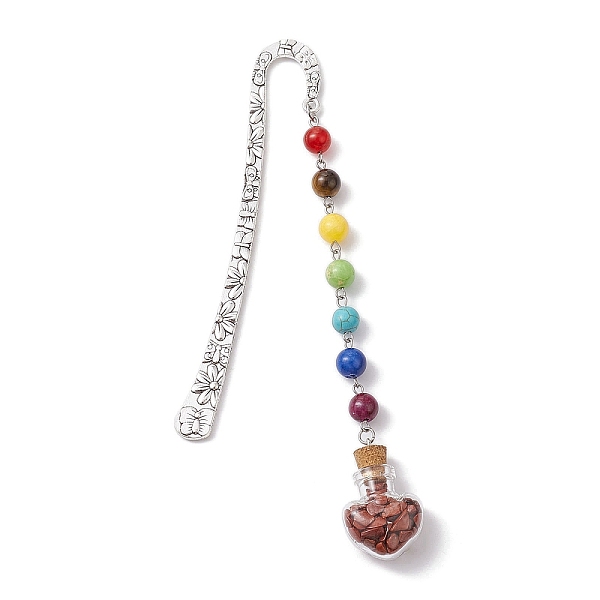 PandaHall 7 Chakra Gemstone Bead & Natural Red Jasper Glass Heart Wishing Bottle Pendant Bookmarks, Alloy Hook Bookmarks, 153mm Red Jasper...
PandaHall 7 Chakra Gemstone Bead & Natural Red Jasper Glass Heart Wishing Bottle Pendant Bookmarks, Alloy Hook Bookmarks, 153mm Red Jasper...
