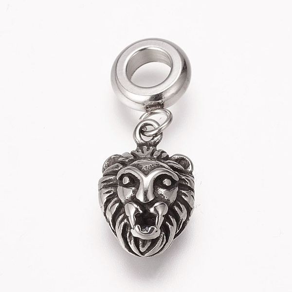 PandaHall 304 Stainless Steel European Dangle Charms, Large Hole Pendants, Lion Head, Antique Silver, 25mm, Hole: 5mm, Pendant: 15x10x8mm...
PandaHall 304 Stainless Steel European Dangle Charms, Large Hole Pendants, Lion Head, Antique Silver, 25mm, Hole: 5mm, Pendant: 15x10x8mm...