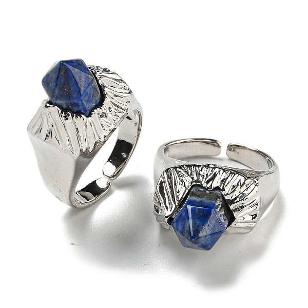 PandaHall Hexagonal Prism Natural Lapis Lazuli Open Cuff Rings, Rack Plating Brass Ring for Unisex, Inner Diameter: Adjustable Lapis Lazuli...
PandaHall Hexagonal Prism Natural Lapis Lazuli Open Cuff Rings, Rack Plating Brass Ring for Unisex, Inner Diameter: Adjustable Lapis Lazuli...
