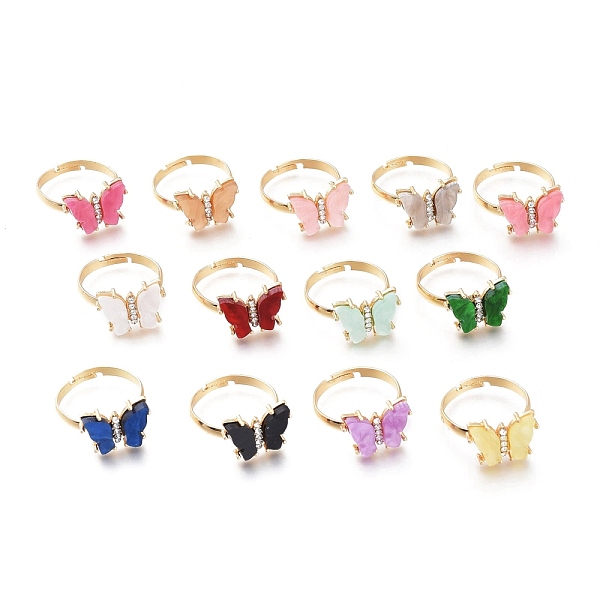 PandaHall Adjustable Brass Micro Pave Clear Cubic Zirconia Finger Rings, with Resin, Long-Lasting Plated, Butterfly, Golden, Mixed Color..., Multicolor
PandaHall Adjustable Brass Micro Pave Clear Cubic Zirconia Finger Rings, with Resin, Long-Lasting Plated, Butterfly, Golden, Mixed Color..., Multicolor