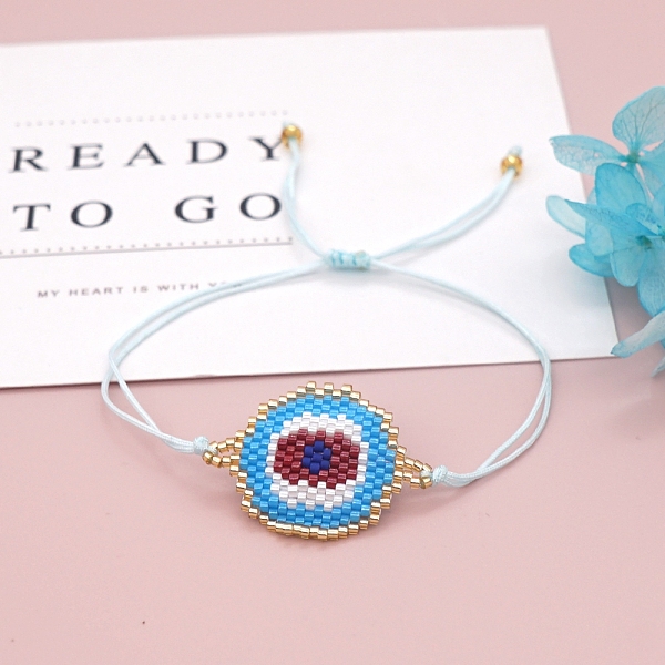 PandaHall Friendship Evil Eye Loom Pattern Seed Beads Bracelets for Women, Adjustable Nylon Cord Braided Bead Bracelets, Dodger Blue, 11...
PandaHall Friendship Evil Eye Loom Pattern Seed Beads Bracelets for Women, Adjustable Nylon Cord Braided Bead Bracelets, Dodger Blue, 11...
