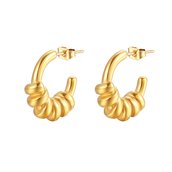 PandaHall 304 Stainless Steel C Shaped Spring Design Stud Earrings, Real 18K Gold Plated 304 Stainless Steel
PandaHall 304 Stainless Steel C Shaped Spring Design Stud Earrings, Real 18K Gold Plated 304 Stainless Steel