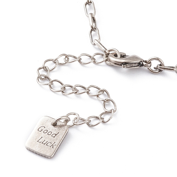 PandaHall Brass Paperclip Chain Necklaces, with Lobster Claw Clasps, Long-Lasting Plated, Word Good Luck, Antique Silver, 15-5/8 inch...
PandaHall Brass Paperclip Chain Necklaces, with Lobster Claw Clasps, Long-Lasting Plated, Word Good Luck, Antique Silver, 15-5/8 inch...