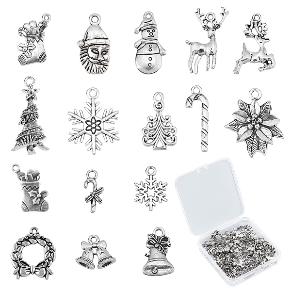 PandaHall SUNNYCLUE 64Pcs 16 Style Tibetan Style Alloy Pendants, for Christmas, Cadmium Free & Lead Free, Mixed Shapes, Antique Silver...
PandaHall SUNNYCLUE 64Pcs 16 Style Tibetan Style Alloy Pendants, for Christmas, Cadmium Free & Lead Free, Mixed Shapes, Antique Silver...