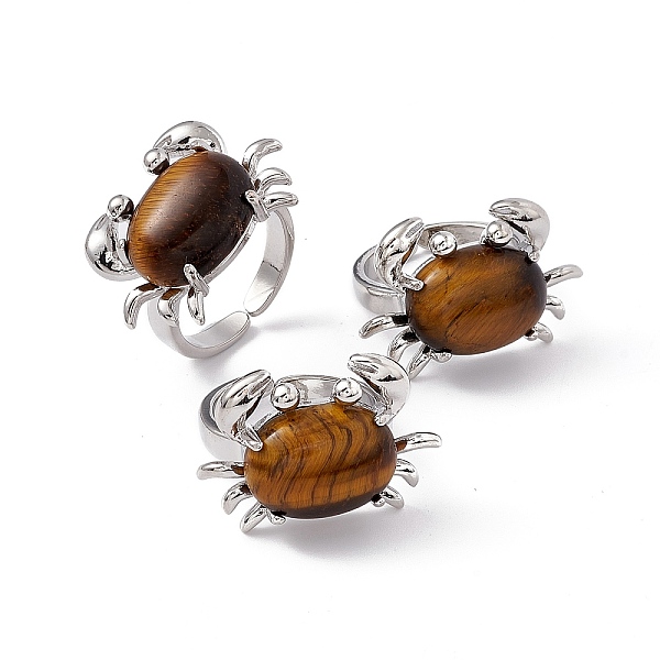 PandaHall Natural Tiger Eye Crab Open Cuff Ring, Platinum Brass Jewelry for Women, Cadmium Free & Lead Free, US Size 7 1/4(17.5mm) Tiger Eye
PandaHall Natural Tiger Eye Crab Open Cuff Ring, Platinum Brass Jewelry for Women, Cadmium Free & Lead Free, US Size 7 1/4(17.5mm) Tiger Eye