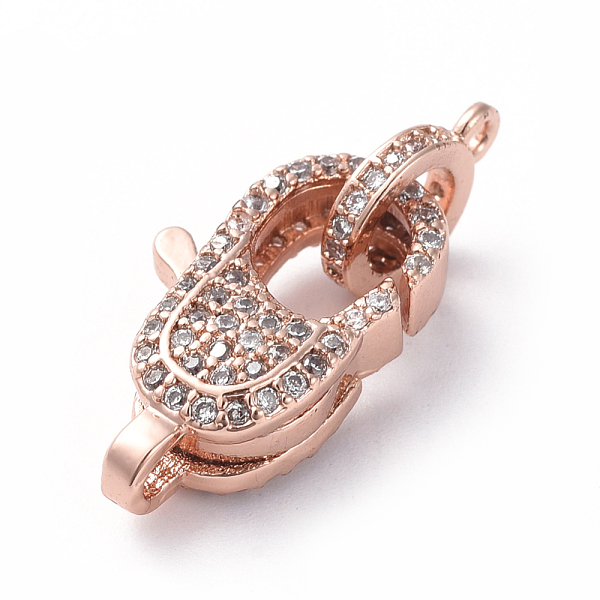 PandaHall Brass Micro Pave Cubic Zirconia Lobster Claw Clasps, with Bail Beads/Tube Bails, Clear, Real Rose Gold Plated, 19x10.5x6mm, Hole...
PandaHall Brass Micro Pave Cubic Zirconia Lobster Claw Clasps, with Bail Beads/Tube Bails, Clear, Real Rose Gold Plated, 19x10.5x6mm, Hole...