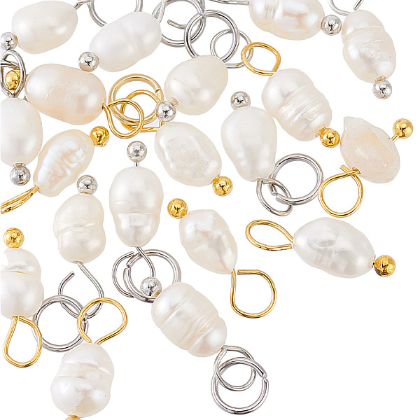 PandaHall 20Pcs 2 Colors Grade A Natural Cultured Freshwater Pearl Rice Charms, with 304 Stainless Steel Open Jump Rings, Golden & Stainless..., White
PandaHall 20Pcs 2 Colors Grade A Natural Cultured Freshwater Pearl Rice Charms, with 304 Stainless Steel Open Jump Rings, Golden & Stainless..., White