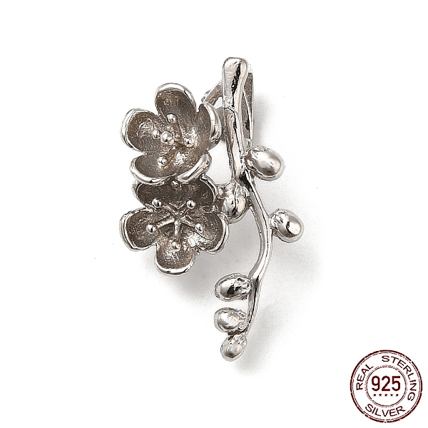 PandaHall Rhodium Plated 925 Sterling Silver Ice Pick Pinch Bails, Cherry Blossom Flower, with S925 Stamp, Real Platinum Plated...
PandaHall Rhodium Plated 925 Sterling Silver Ice Pick Pinch Bails, Cherry Blossom Flower, with S925 Stamp, Real Platinum Plated...