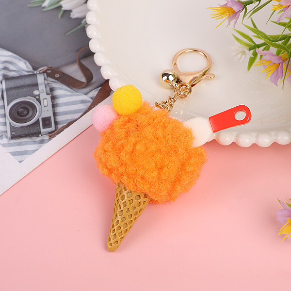 PandaHall Wool Ice Cream Pendant Keychain, with Iron Findings, Dark Orange, 14cm Wool Food
PandaHall Wool Ice Cream Pendant Keychain, with Iron Findings, Dark Orange, 14cm Wool Food