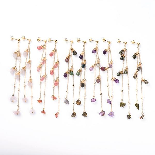 PandaHall Natural Mixed Gemstone Dangle Stud Earrings, with 304 Stainless Steel Earring Findings, Brass Cable Chains & Ear Nuts & Jewelry...
PandaHall Natural Mixed Gemstone Dangle Stud Earrings, with 304 Stainless Steel Earring Findings, Brass Cable Chains & Ear Nuts & Jewelry...
