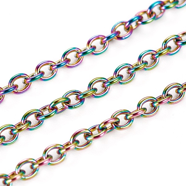 PandaHall Ion Plating(IP) 304 Stainless Steel Cable Chains, Soldered, with Spool, Oval, Rainbow Color, 3x2x0.6mm, about 32.8 Feet(10m)/roll...
PandaHall Ion Plating(IP) 304 Stainless Steel Cable Chains, Soldered, with Spool, Oval, Rainbow Color, 3x2x0.6mm, about 32.8 Feet(10m)/roll...