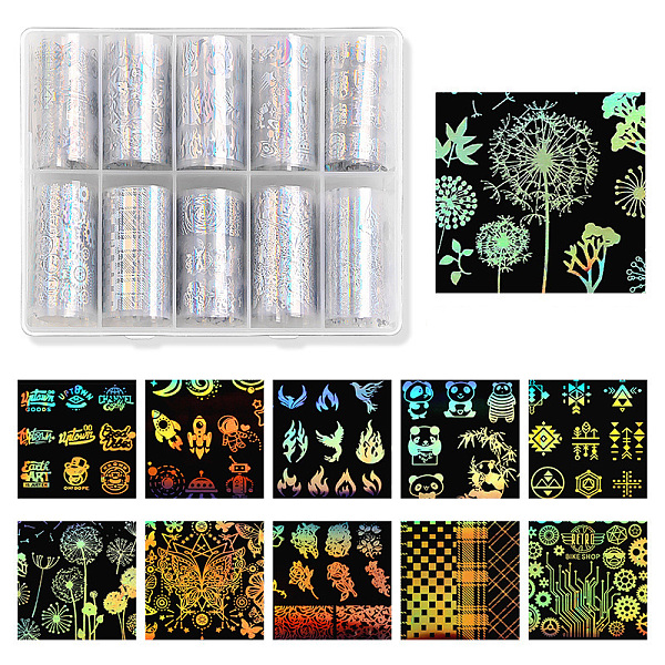 PandaHall Transfer Foil Nail Art Sticker, For Nail Tips Decorations, Mixed Color, 10sheet/box Paper Mixed Shapes
PandaHall Transfer Foil Nail Art Sticker, For Nail Tips Decorations, Mixed Color, 10sheet/box Paper Mixed Shapes