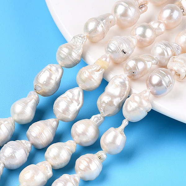 PandaHall Natural Baroque Pearl Keshi Pearl Beads Strands, Cultured Freshwater Pearl, Round, Seashell Color, 10~24x9~13mm, Hole: 0.6mm...
PandaHall Natural Baroque Pearl Keshi Pearl Beads Strands, Cultured Freshwater Pearl, Round, Seashell Color, 10~24x9~13mm, Hole: 0.6mm...
