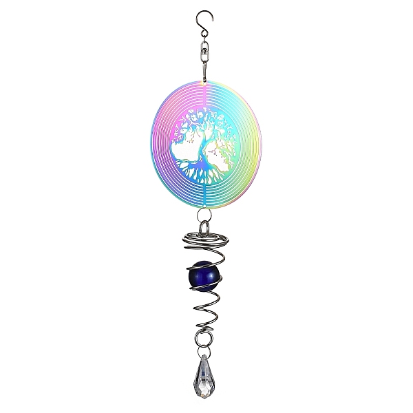 PandaHall 201 Stainless Steel 3D Wind Spinners, with Glass Pendant and Acrylic Bead, for Outside Yard and Garden Decoration, Tree of Life...
PandaHall 201 Stainless Steel 3D Wind Spinners, with Glass Pendant and Acrylic Bead, for Outside Yard and Garden Decoration, Tree of Life...