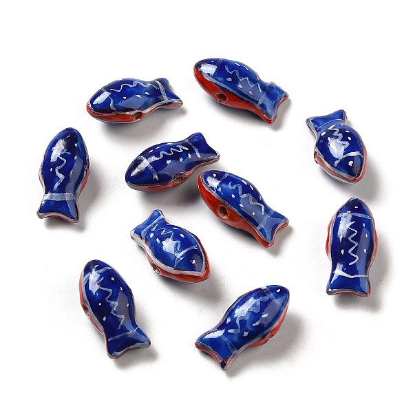 PandaHall Handmade Printed Porcelain Beads, Famille Rose Porcelain, Fish, Royal Blue, 11x21.5~22x9mm, Hole: 1.5~1.8mm Porcelain Fish
PandaHall Handmade Printed Porcelain Beads, Famille Rose Porcelain, Fish, Royal Blue, 11x21.5~22x9mm, Hole: 1.5~1.8mm Porcelain Fish