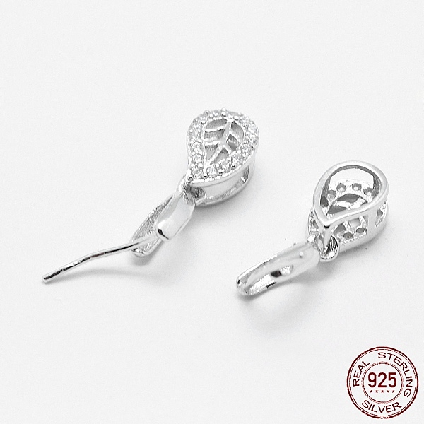 PandaHall 925 Sterling Silver Pendant Bails, Ice Pick & Pinch Bails, with Cubic Zirconia, teardrop, Silver, 8x5.5x4mm, Hole: 2x4mm and 1mm...
PandaHall 925 Sterling Silver Pendant Bails, Ice Pick & Pinch Bails, with Cubic Zirconia, teardrop, Silver, 8x5.5x4mm, Hole: 2x4mm and 1mm...