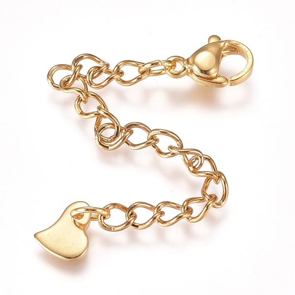 PandaHall 304 Stainless Steel Chain Extender, with Lobster Claw Clasps and Charms, Heart, Golden, 68mm, Link: 4x3x0.4mm, Clasp...
PandaHall 304 Stainless Steel Chain Extender, with Lobster Claw Clasps and Charms, Heart, Golden, 68mm, Link: 4x3x0.4mm, Clasp...