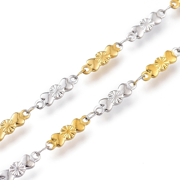 PandaHall 304 Stainless Steel Link Chains, with Spool, Soldered, Golden & Stainless Steel Color, 12.5x3x1mm and 3.5x2x0.2mm, about 16.4 Feet...
PandaHall 304 Stainless Steel Link Chains, with Spool, Soldered, Golden & Stainless Steel Color, 12.5x3x1mm and 3.5x2x0.2mm, about 16.4 Feet...