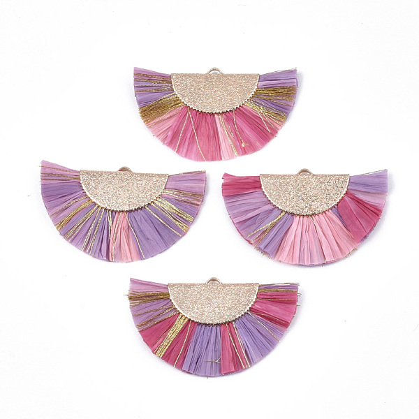 PandaHall Raffia Tassel Pendants, with Metallic Cords & Brass Findings, Fan Shaped, Golden, Violet, 27x45x3mm, Hole: 1x3mm Raffia Purple
PandaHall Raffia Tassel Pendants, with Metallic Cords & Brass Findings, Fan Shaped, Golden, Violet, 27x45x3mm, Hole: 1x3mm Raffia Purple