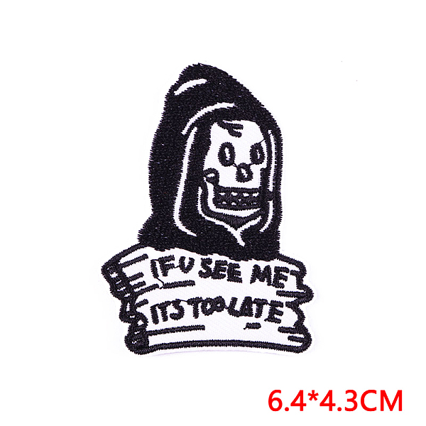 PandaHall Halloween Computerized Embroidery Cloth Iron on/Sew on Patches, Word Costume Accessories, Skull Pattern, 64x43mm Cloth Skull
PandaHall Halloween Computerized Embroidery Cloth Iron on/Sew on Patches, Word Costume Accessories, Skull Pattern, 64x43mm Cloth Skull