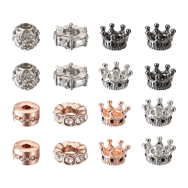 PandaHall Mega Pet 18Pcs 7 Style Alloy European Beads, Large Hole Beads, with Crystal Rhinestone, Crown & Rondelle & Flat Round, Mixed Color..., Clear
PandaHall Mega Pet 18Pcs 7 Style Alloy European Beads, Large Hole Beads, with Crystal Rhinestone, Crown & Rondelle & Flat Round, Mixed Color..., Clear