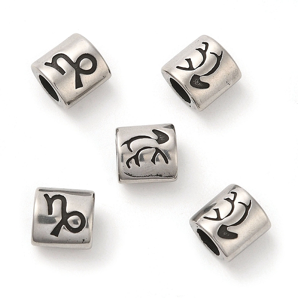 PandaHall Oval with Constellation 304 Stainless Steel Beads, Large Hole Beads, Antique Silver, Capricorn, 9x9x6mm, Hole: 4.5mm 304 Stainless...
PandaHall Oval with Constellation 304 Stainless Steel Beads, Large Hole Beads, Antique Silver, Capricorn, 9x9x6mm, Hole: 4.5mm 304 Stainless...
