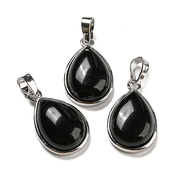 PandaHall Natural Obsidian Pendants, Teardrop Charms with Platinum Plated Brass Snap on Bails, 24x15x7.5mm, Hole: 4x8mm Obsidian Teardrop
PandaHall Natural Obsidian Pendants, Teardrop Charms with Platinum Plated Brass Snap on Bails, 24x15x7.5mm, Hole: 4x8mm Obsidian Teardrop