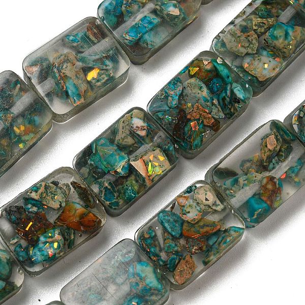 PandaHall Dyed Natural Imperial Jasper with Resin Beads Strands, Rectangle, Dark Cyan, 16x12x6mm, Hole: 1.2mm, about 11pcs/strand, 7.09 inch...
PandaHall Dyed Natural Imperial Jasper with Resin Beads Strands, Rectangle, Dark Cyan, 16x12x6mm, Hole: 1.2mm, about 11pcs/strand, 7.09 inch...